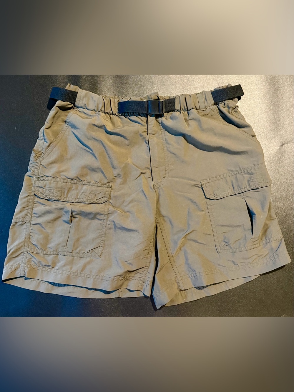 Royal Robbins Cargo Shorts Womens M Green Hiking Outdoor Belted Camp Pockets